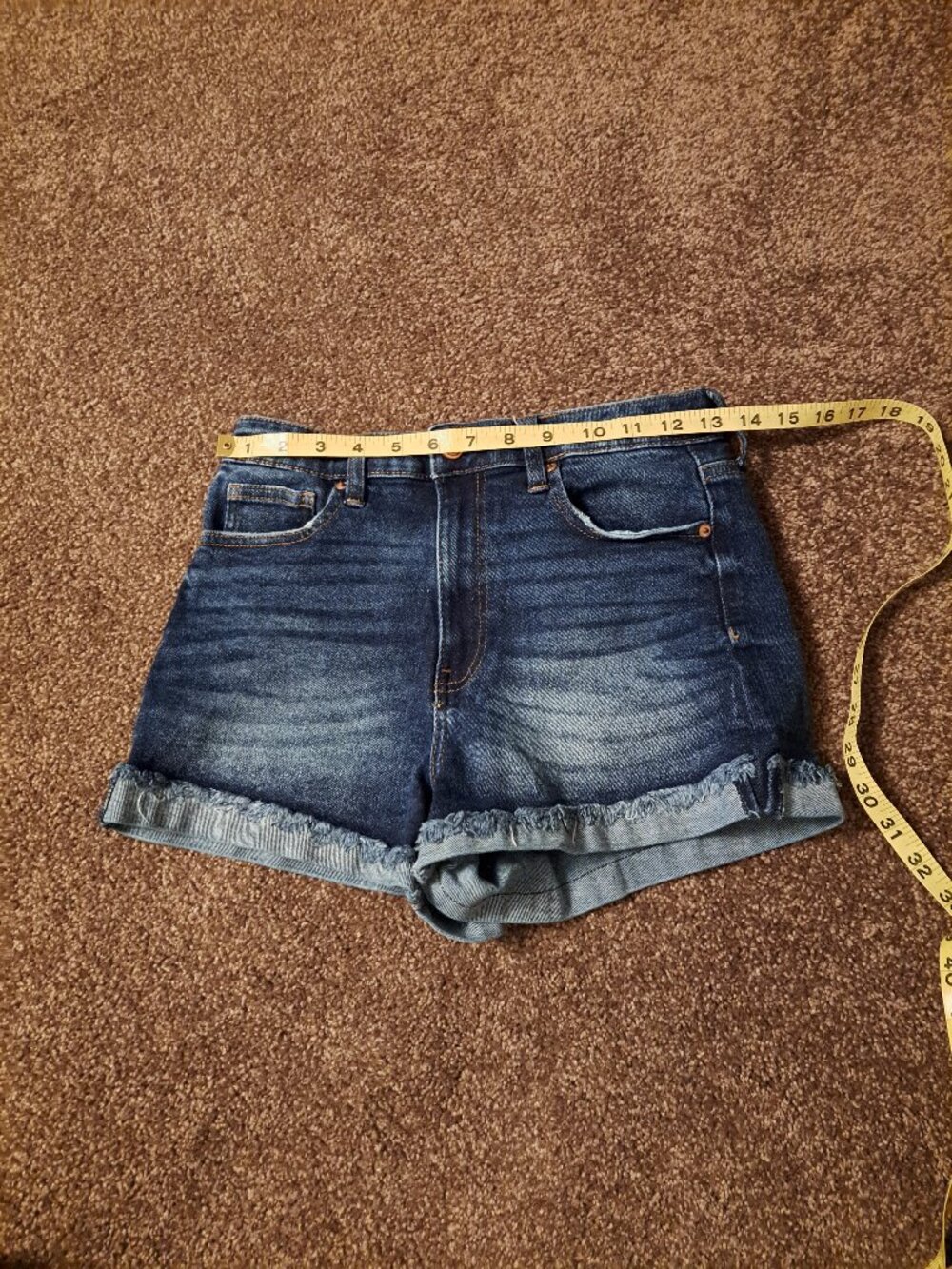 Celebrity Pink The Deb Distressed High-Rise Flip Fray Cuff Shorts. - Picture 5 of 8